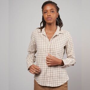 Frank & Eileen Button Down "the Barry" - Camel Check/Plaid - Extra Small XS